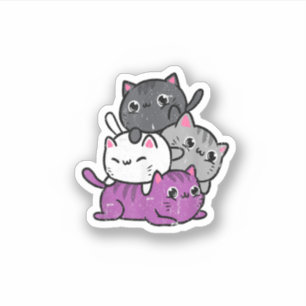 Kawaii Cat Pile Ace Pride Vintage 