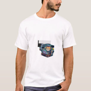 Kawaii Cat Programmer T-Shirt - Cute Cyber Cat Cod