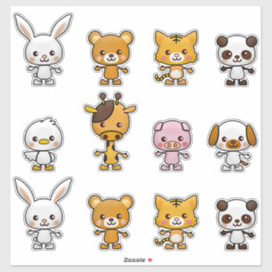 Kawaii Cat Rabbit Tiger Pig Bear Duck Dog Animals 