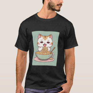 Kawaii Cat Ramen Cute Chibi Japanese Stuff Design T-Shirt