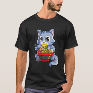 Kawaii Cat Ramen Lover Japanese Noodle Anime Neko T-Shirt