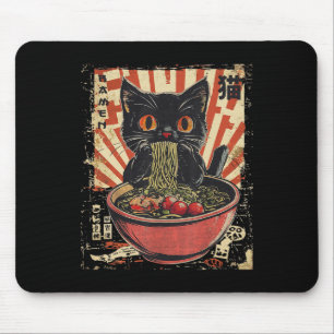 Kawaii Cat Ramen Noodle Funny Japanese Anime Manga Mouse Mat