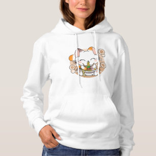 Kawaii Cat Ramen Noodles Otaku Japanese Anime Neko Hoodie