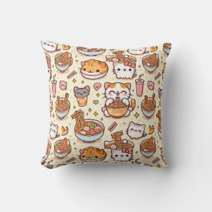 Kawaii Cat Ramen Time Cushion