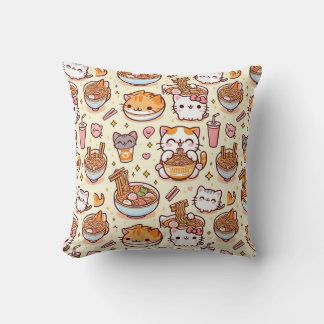 Kawaii Cat Ramen Time Cushion