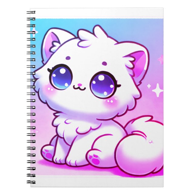 Kawaii Cat Spiral Notebook (Front)