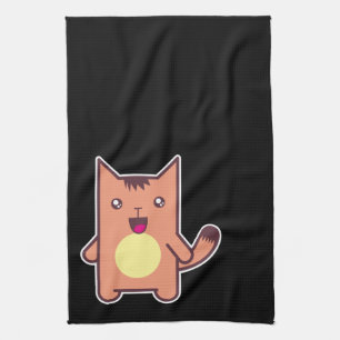 Kawaii cat tea towel