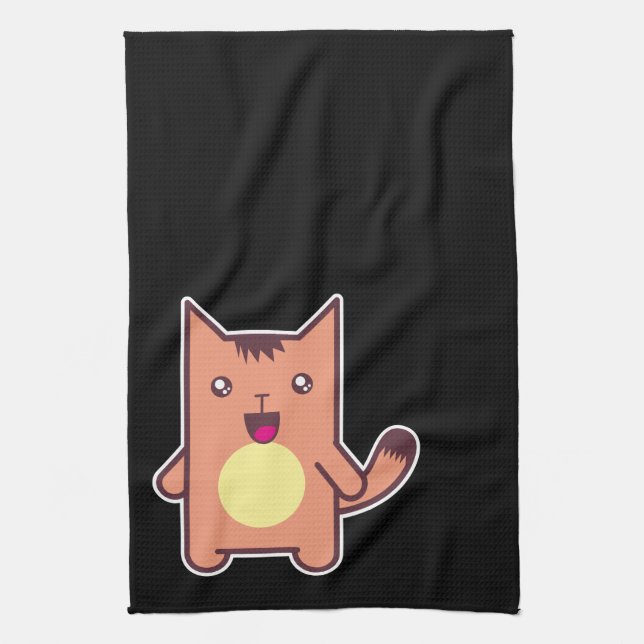 Kawaii cat tea towel (Vertical)