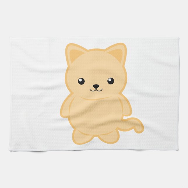 Kawaii Cat Tea Towel (Horizontal)