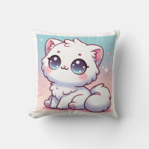  Kawaii Cat Throw Pillow