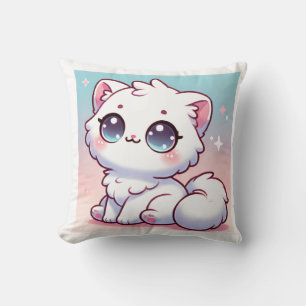 Kawaii Cat Throw Pillow