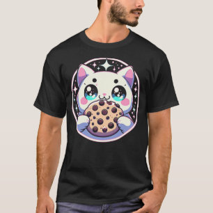 Kawaii Cat with Chocolate Chip Cookie T-Shirt