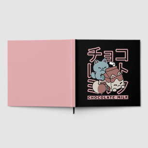 Kawaii Cat with Chocolate Milk – Japanese Pop Art  Guest Book