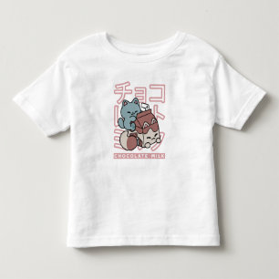 Kawaii Cat with Chocolate Milk – Japanese Pop Art  Toddler T-Shirt