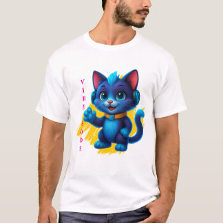 Kawaii cat with headphones T-Shirt