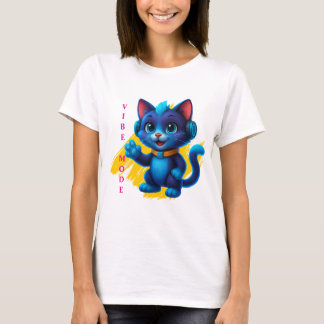 Kawaii cat with headphones T-Shirt
