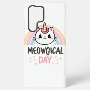 Kawaii Caticorn with Pastel Rainbow Samsung Galaxy Case