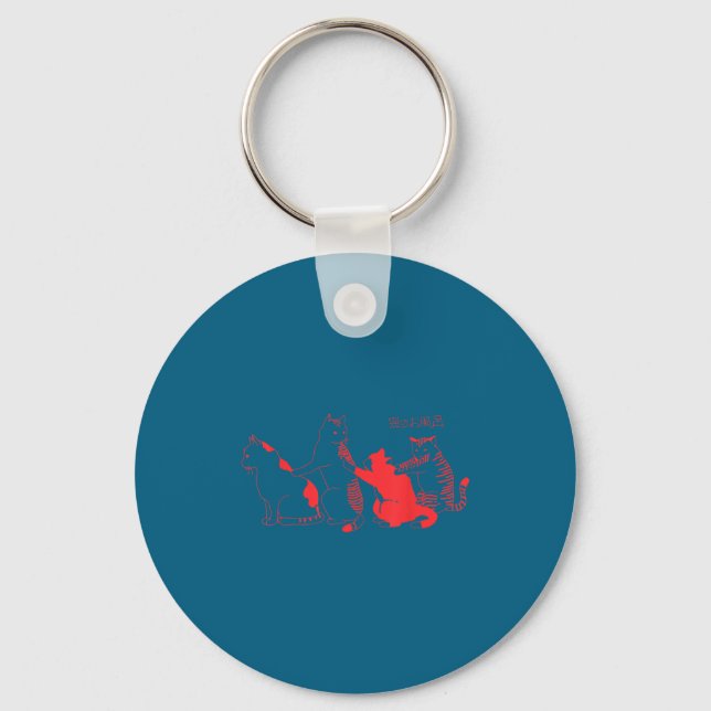Kawaii Cats Japanese Streetwear Harajuku Aesthetic Key Ring (Front)
