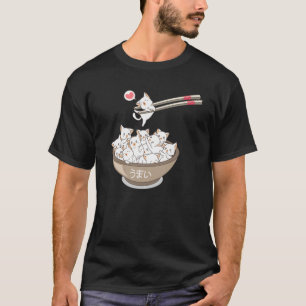 Kawaii Cats Pets Ramen Noodles Japanese Sushi Anim T-Shirt