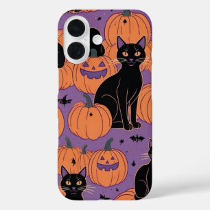 Kawaii Cats & Pumpkins iPhone 16 Case