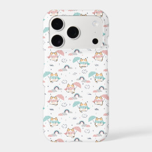 Kawaii Cats Rainy Day Pattern
