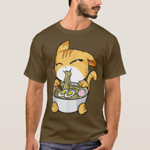 Kawaii Cats Ramen Bowl Funny Anime Noodles Kitty T-Shirt