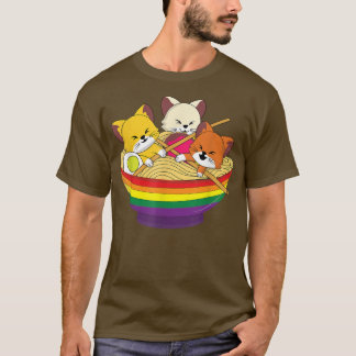 Kawaii Cats Ramen Gay Pride LGBTQ LGBT Pride Month T-Shirt
