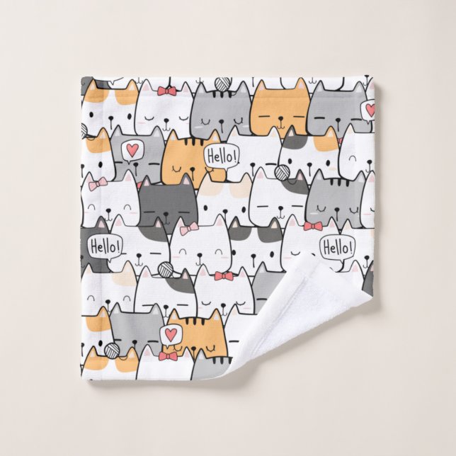 Kawaii cats wash cloth (Wash Cloth)