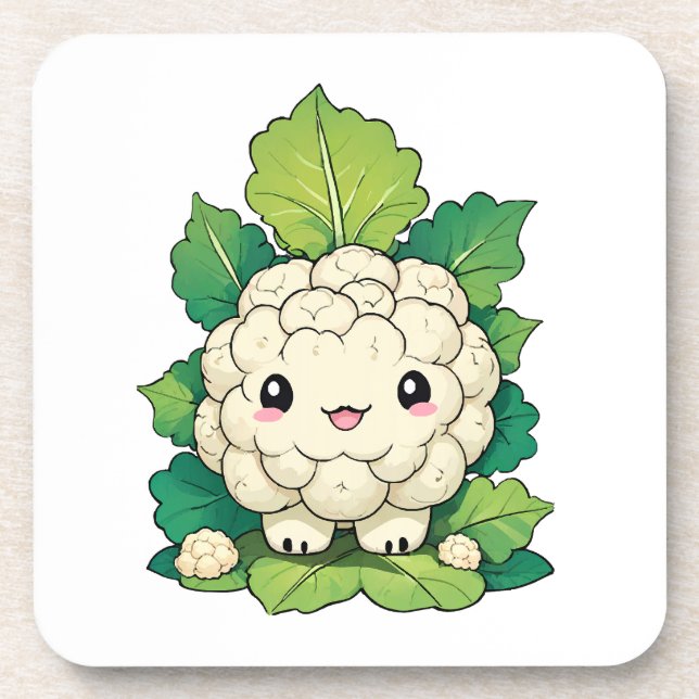 Kawaii Cauliflower Coaster (Front)