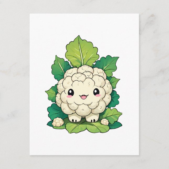 Kawaii Cauliflower Enclosure Card (Front)