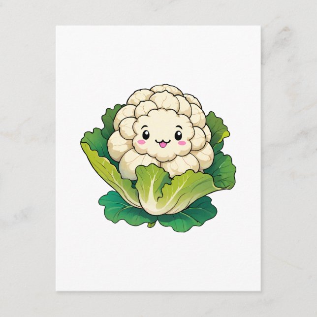 Kawaii Cauliflower Enclosure Card (Front)