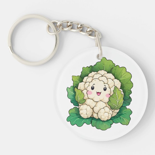 Kawaii Cauliflower Key Ring (Front)