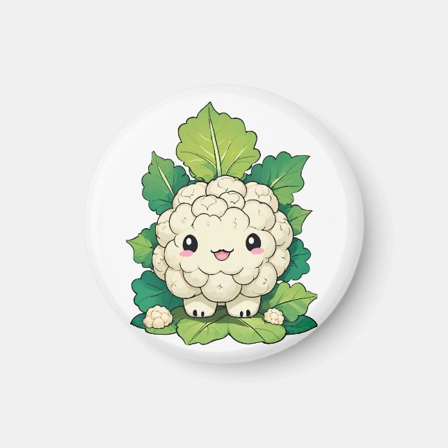 Kawaii Cauliflower Magnet (Front)