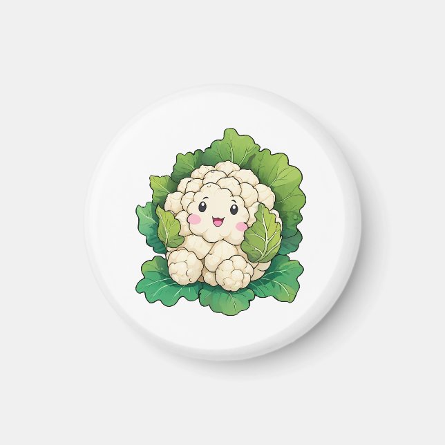 Kawaii Cauliflower Magnet (Front)