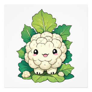 Kawaii Cauliflower Photo Print