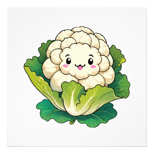 Kawaii Cauliflower Photo Print (Front)
