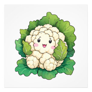 Kawaii Cauliflower Photo Print