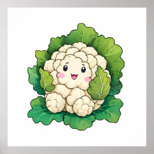 Kawaii Cauliflower Poster