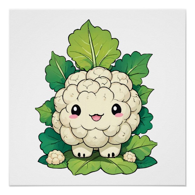 Kawaii Cauliflower Poster (Front)
