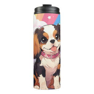 Kawaii Cavalier King Charles Pastel Rainbow Thermal Tumbler