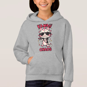 Kawaii Chaos Cool Axolotl Sunglasses LeatherJacket