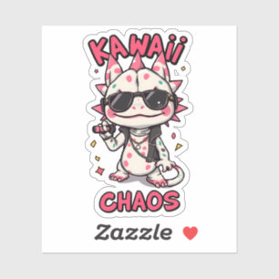 Kawaii Chaos Cool Axolotl Sunglasses LeatherJacket