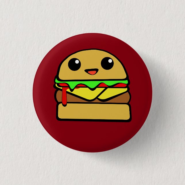 Kawaii Cheese Burger 3 Cm Round Badge (Front)