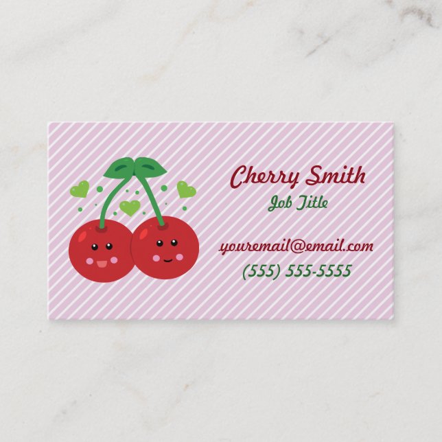 Kawaii Cherries Business Card (Front)