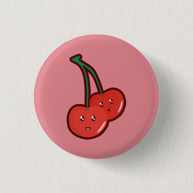 Kawaii Cherry 3 Cm Round Badge (Front)