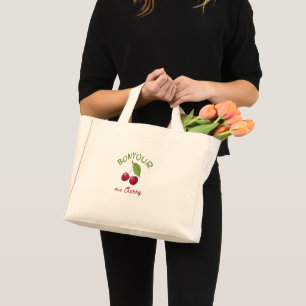 Kawaii Cherry Illustration Mini Tote Bag