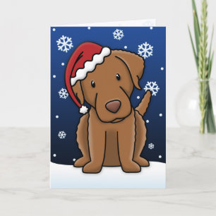 Kawaii Chesapeake Bay Retriever Christmas Card