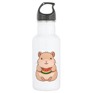 Kawaii Chibi Capybara Eating Watermelon Slice 532 Ml Water Bottle