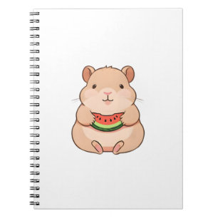 Kawaii Chibi Capybara Eating Watermelon Slice Notebook