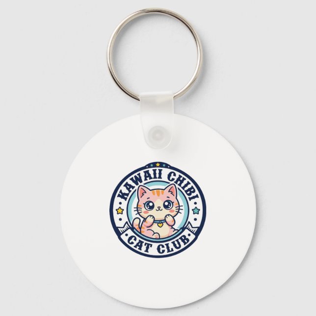 Kawaii Chibi Cat Cat Mum Gift Idea - Kawaii Chibi  Key Ring (Front)